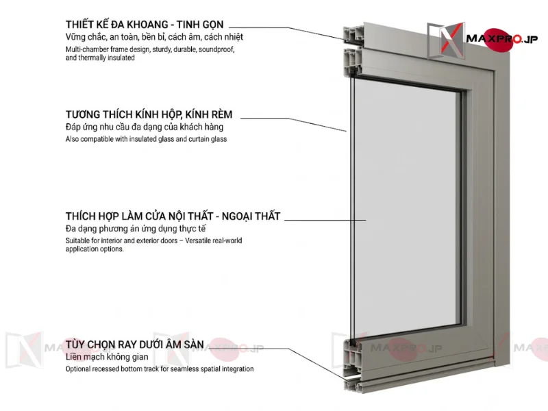 CỬA ĐI XẾP TRƯỢT HỆ SFD80