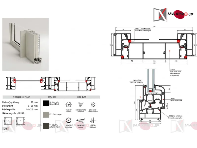 CỬA SỔ ĐỐI LƯU VÔ CỰC R70