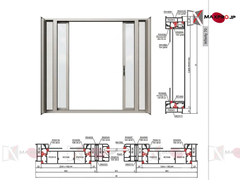 CỬA SỔ ĐỐI LƯU VÔ CỰC R70