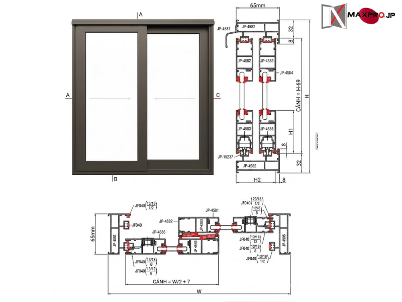 CỬA SỔ MỞ TRƯỢT HỆ SW83