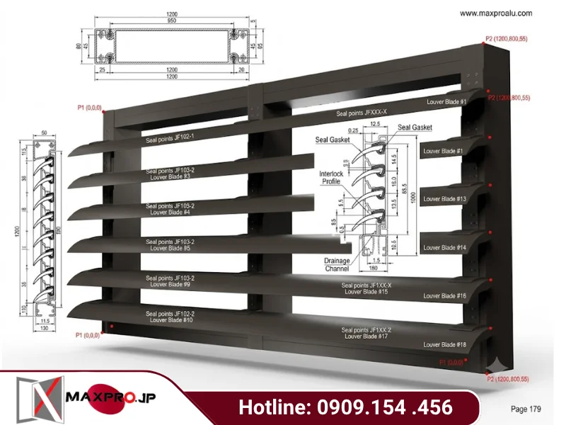 LAM NHÔM CHE NẮNG HỆ GW65