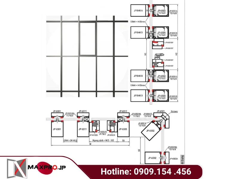 MẶT DỰNG CÔNG TRÌNH HỆ MD65