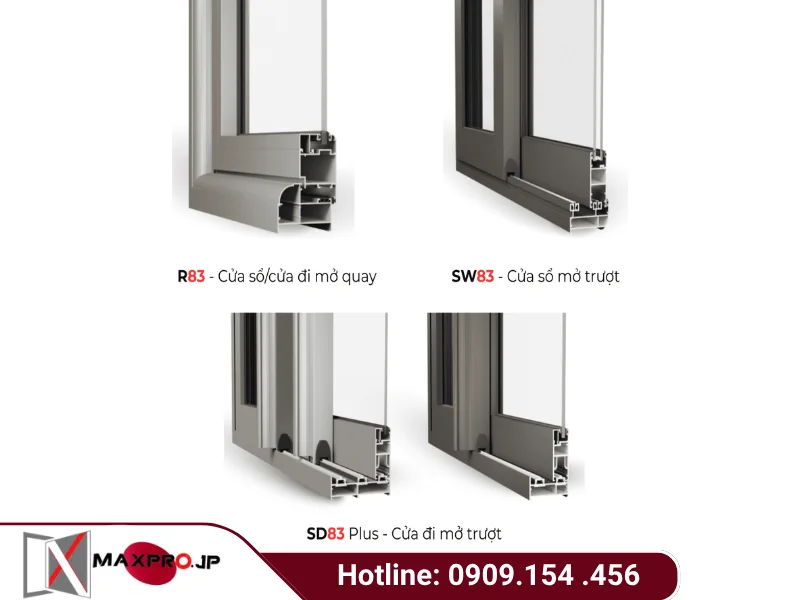Cửa nhôm Maxpro hệ 83