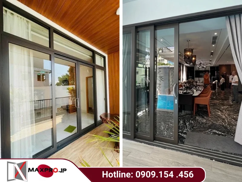 So sánh cửa lùa nhôm Maxpro hệ 83 và hệ 115
