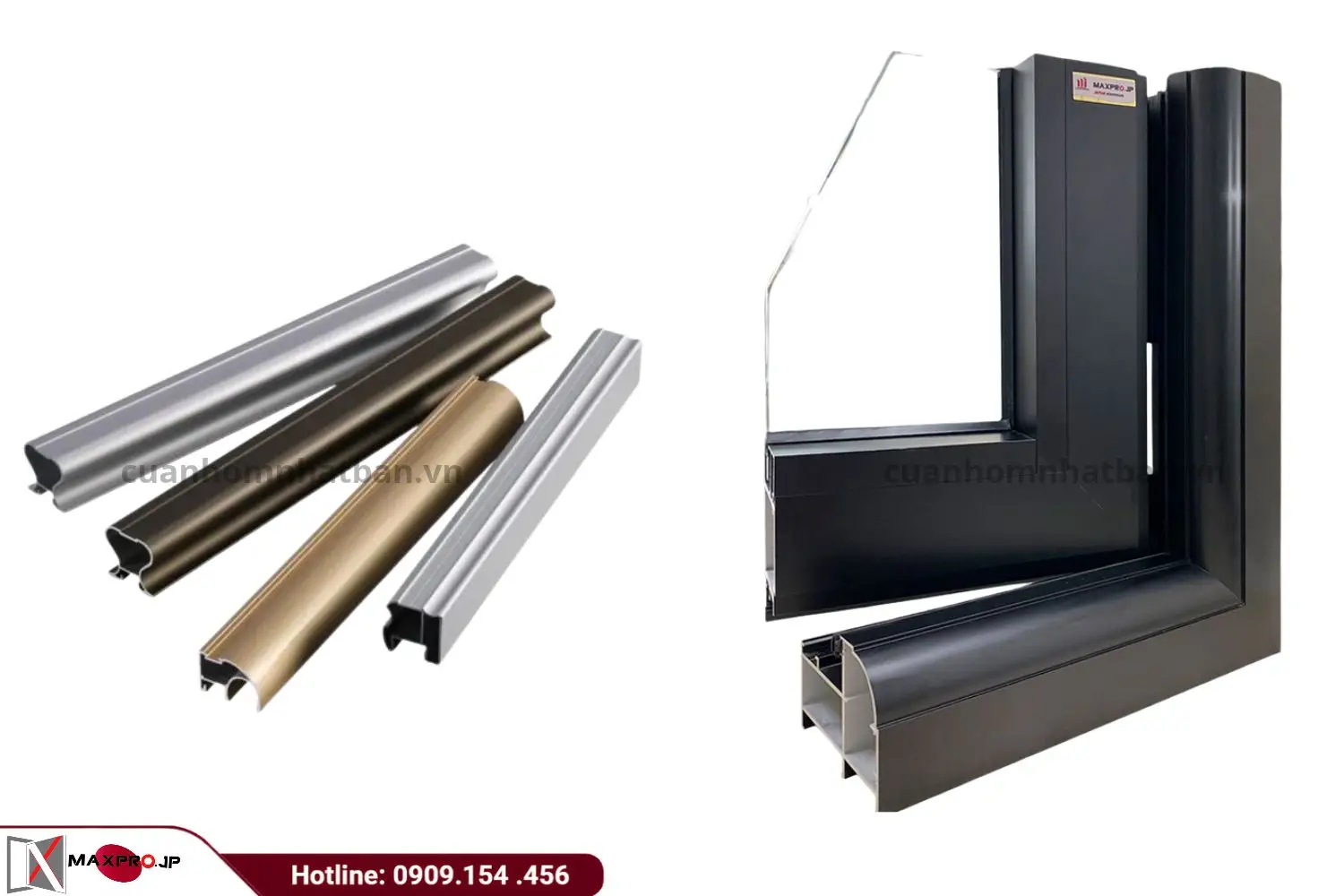 Bề mặt nhôm hệ cao cấp, đẹp mắt, bền màu và không lệch tông màu