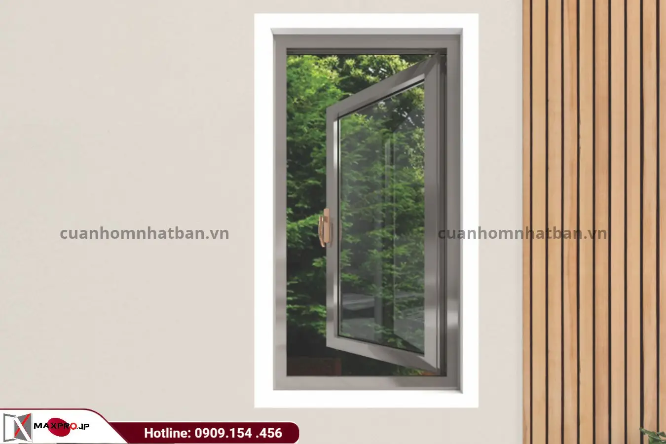 Cửa sổ mở quay nhôm Maxpro hệ R65