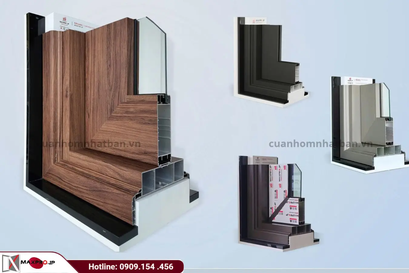 Mặt cắt cấu tạo của các dòng nhôm kính