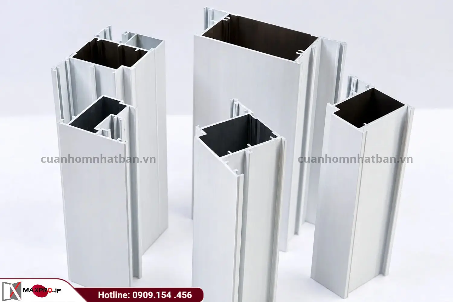 Mặt cắt thanh nhôm thường, ít xuất hiện nhiều khoảng trống chia ngăn hoặc chi tiết nhỏ