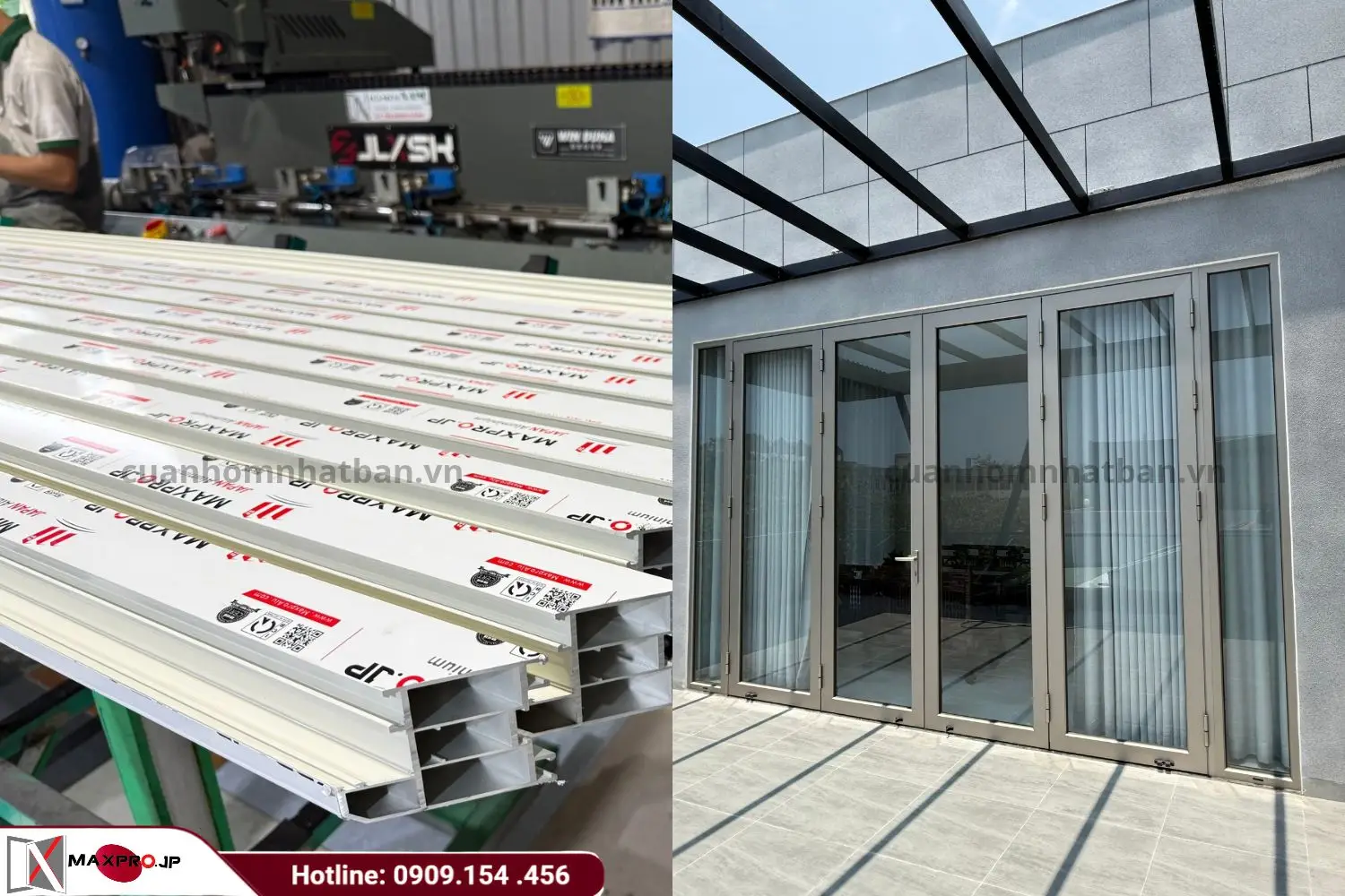 Nhôm Maxpro JP với công nghệ Anodize chất lượng, được sản xuất gia công tại Cửa Nhôm Nhật Bản