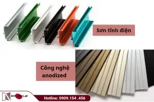 So sánh sơn tĩnh điện và anodized trên cửa nhôm chi tiết