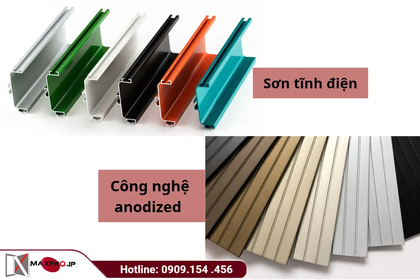 So sánh sơn tĩnh điện và anodized trên cửa nhôm chi tiết