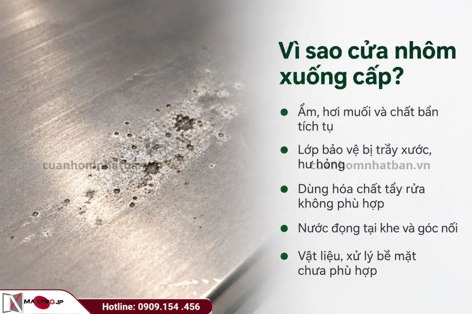 Vì sao cửa nhôm xuống cấp và bị ăn mòn