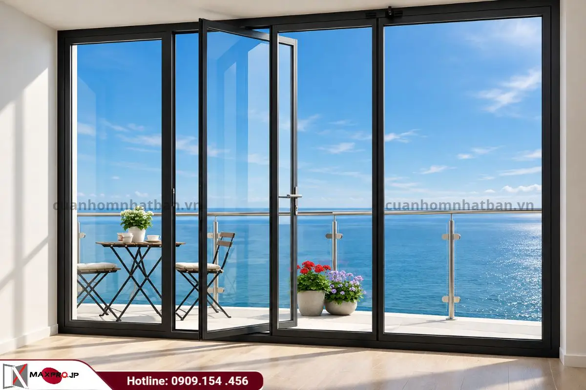 Mẫu cửa trên sân thượng hướng ra biển có thể tham khảo
